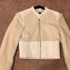 Faux fur leather jacket